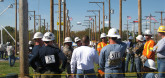 Contestants at the International Lineman's Rodeo