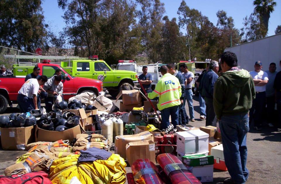 Firefighters Crossing Borders donates to Tecate Fire Department in Tecate, Baja California, Mexico