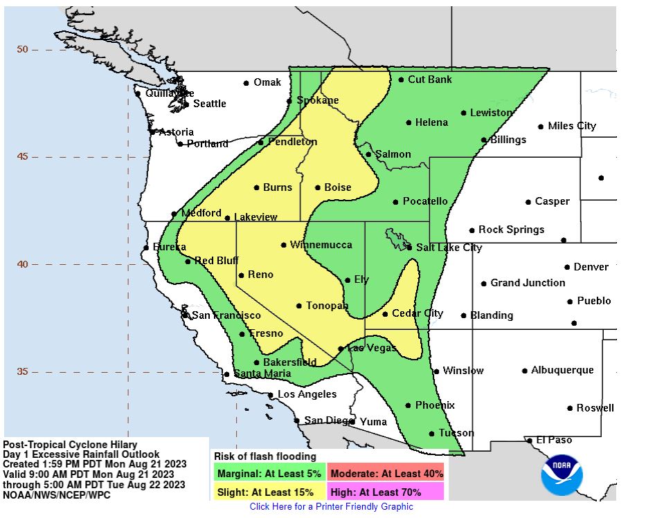 Flash Flooding Potential for the US